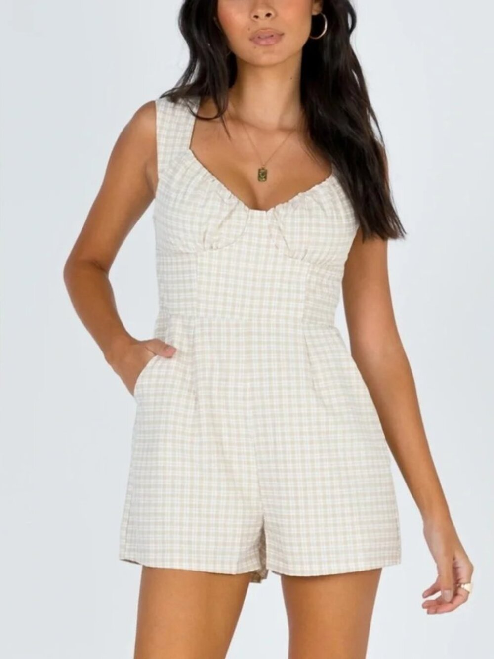 Princess Polly Romper Babydoll Gingham Cottagecore Size 2 Coquette Cottage